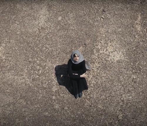 Girl in Hijab from above