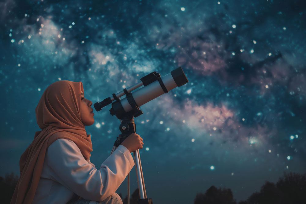 Afghan student star gazing